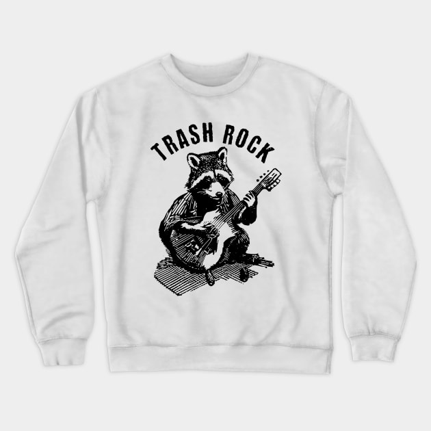 Trash Rock Raccoon Crewneck Sweatshirt by valentinahramov